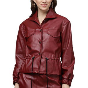 Chaqueta de cuero para mujer que proporciona una sensación cálida y un diseño moderno para uso en exteriores y casual. Chaquetas para mujer. - Product Image 1