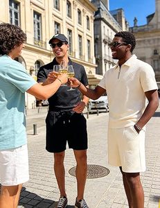 Men Summer <b>Knitted</b> Embroidered 100% Cotton Quick Dry Short Sleeve Custom Logo Joggers Suits <b>Set</b> Shirt and Short <b>Set</b> - Product Image 5