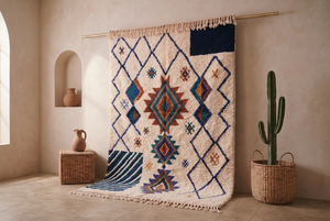 Handmade Moroccan Azilal Berber Hand Knotted Wool <b>Rug</b> Colorful Tribal Geometric Diamond <b>Boho</b> Area Carpet Decor - Product Image 5