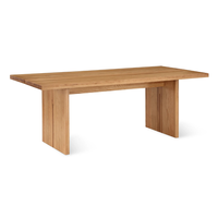 Table à manger rectangulaire en bois massif de luxe avec teck, table à manger de haute qualité pour restaurant, hôtel et usage intérieur/extérieur