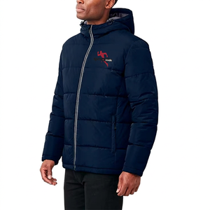 Veste matelassée d'hiver écologique bleu marine pour homme SPORTS CODE, fermeture éclair, style sportif, tissu en toile, 100% fibre de polyester - Product Image 5