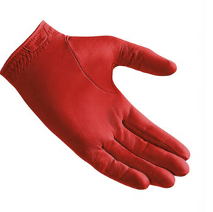 Gant de golf en cuir véritable rouge pour homme, main gauche, antidérapant, fermeture auto-agrippante, logo personnalisé, sport - Product Image 3