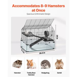 Cage à souris ventilée 29,5 x 17,3 x 24 pouces, habitat transparent à 360 degrés pour hamsters et souris, cage pour petits animaux - Product Image 5