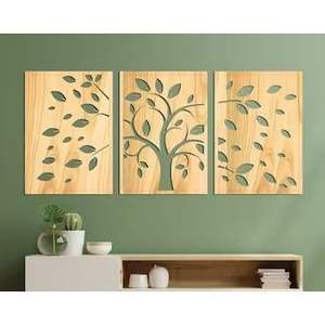 Décoration murale moderne contemporaine en bois MDF, art mural moderne, panneaux muraux - Product Image 6