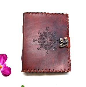 Black Leather Journal with Pentacle Design and Lapis Lazuli Inlay Leather Journal Bookmark Prayer Journal - Product Image 6