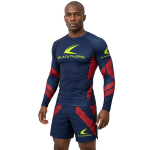 Rashguard de MMA BJJ OEM para Hombre, Manga Larga, Transpirable, Antibacteriano, UPF50+ - Product Image 1