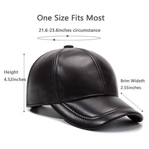 Gorra de Béisbol Clásica Casual Ajustable con Cierre a Presión, Gorra Trucker de Cuero de 6 Paneles con Correa y Bordado Personalizado para Hombre, Gorras Lisas - Product Image 3
