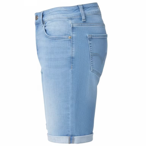 Shorts en jean noir délavé vintage en coton avec strass et ourlet brut – Style streetwear décontracté pour homme – Idéal pour l'été - Product Image 6