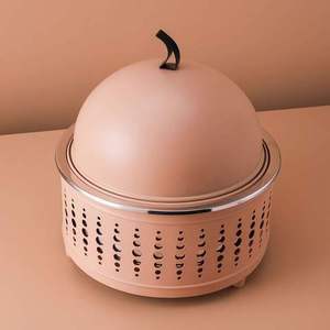 Handcrafted Wooden Base Food Warmer with Hammered Dome Lid Pointed Finial Decorative Casserole Pot Elegant <b>Kitchenware</b> - Product Image 4