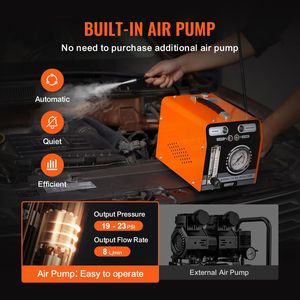 Tester di perdite per auto 12V con macchina del fumo, pompa ad aria e manometro - Product Image 3