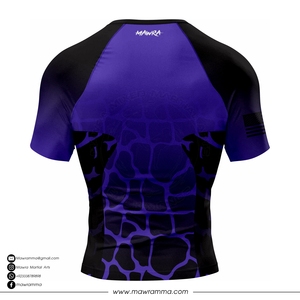 MAWRA Men's Short Sleeve <b>RashGuard</b> Sublimation Printed Quick Dry Spandex Polyester Martial Arts Compression Shirt For Unisex - Product Image 6