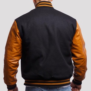 Veste universitaire vierge personnalisable en gros, corps en laine avec manches en cuir, OEM/ODM disponible - Product Image 5