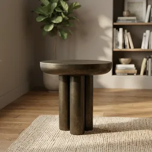 High Quality Modern Walnut Bark Wood Frame Round <b>Side</b> <b>Table</b> Modern Simple Living Room <b>Storage</b> Coffee <b>Table</b> - Product Image 6