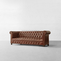 Canapé-lit Chesterfield semi-circulaire contemporain en tissu, trois places, en bois brun, rembourré en mousse, modèle 2026, pour l'exportation mondiale