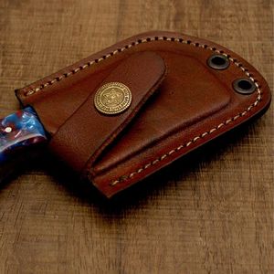 Cuchillo de Cocina Mini Cleaver de Acero de Damasco Hecho a Mano con Mango de Resina Epoxi Azul Cielo - Product Image 4