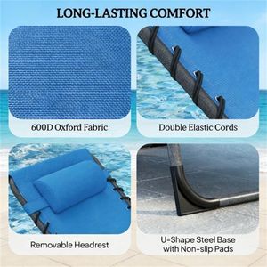 Sedia a Sdraio Blu per Esterni, Versatile per Prendere il Sole e per Cortili, Sedia da Spiaggia - Product Image 4