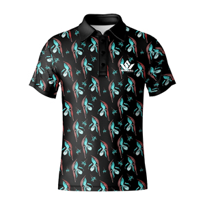 เสื้อโปโลผู้ชายสีดำพิมพ์ลายการ์ตูนเป็ดแขนสั้นระบายอากาศได้ดีผ้าถักลำลองสำหรับเล่นกอล์ฟเทนนิสทรงปกติ - Product Image 3