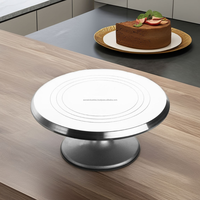 Support tournant pour décoration de gâteaux en aluminium de haute qualité, réutilisable et compatible micro-ondes, fourni par une usine d'outils de pâtisserie