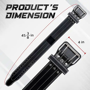 Weight Lifting Waist Support <b>Belt</b> Cowhide Adjustable Buckle Closure Men Strength Training Fitness Gear - Product Image 2