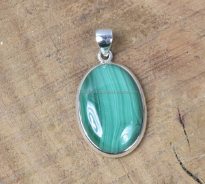 จี้เงินแท้ทำมือ925จี้เครื่องรางอัญมณีมรกตของขวัญสำหรับจี้มาลาไคต์ที่เป็นเอกลักษณ์ของเธอ - Product Image 5