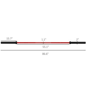 บาร์เบลสีแดงขนาด 7.2 ฟุต สำหรับโอลิมปิก รับน้ำหนักได้ 1500 ปอนด์ พร้อมบาร์น้ำหนักสีแดงรับน้ำหนักได้ 1500 ปอนด์ - Product Image 2