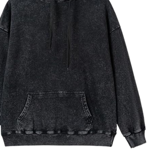 Sweat à capuche surdimensionné en coton doux, délavé à l'acide, de qualité supérieure, avec logo personnalisé, style streetwear vintage pour homme - Product Image 4