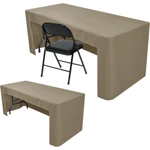 Lot de 2 housses de table bleu marine de 6 pieds en tissu lavable et infroissable pour salons professionnels et expositions - Product Image 1