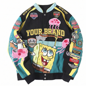 Veste de sport/letterman d'hiver respirante personnalisée pour homme, style NASCAR, avec patchs imprimés, grande taille, en coton, vente en gros - Product Image 4
