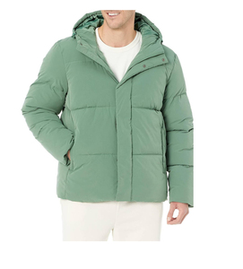 Customized Men Winter Quilted Polyester Puffer Jacket Sheep Bomber Style Zipper-Up Hooded Windproof Streetwear Outerwear coat - Product Image 6