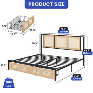 Meubles de chambre à coucher Lit plateforme confortable - Product Image 2