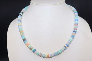 Collar de Plata 925 con Cuentas de Ópalo Disco Multicolor, Estilo Minimalista - Product Image 4