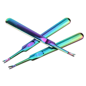 Pousse-cuticules professionnel en acier inoxydable avec revêtement en cristal arc-en-ciel OEM, outil de soin des ongles pour manucure et pédicure, éliminateur de peaux mortes - Product Image 1