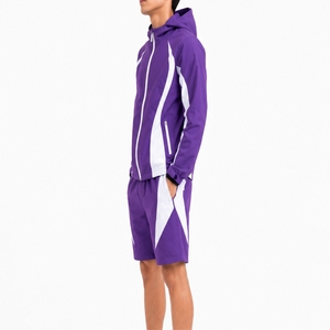 Ensemble short et coupe-vent pour homme, léger, décontracté, streetwear, survêtement sportif, respirant, confortable, coupe ajustée, streetwear urbain - Product Image 1