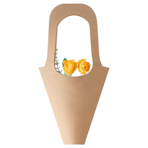 Kraft Paper Bouquet <b>Bag</b> Fresh <b>Flower</b> Bouquet <b>Gift</b> <b>Bag</b> Valentine's Day Simple <b>Flower</b> Kraft Paper <b>Bag</b> - Product Image 2