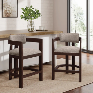 Taburete de Bar Moderno de Madera, Silla de Barra Tapizada, Asiento de Lujo para Restaurante, Cafetería, Hotel, Silla de Bar de Madera Maciza - Product Image 1