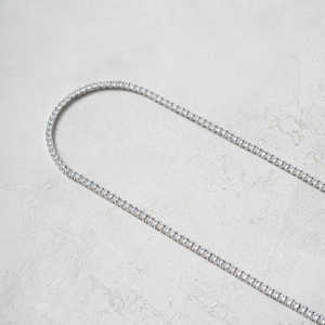 Collar de Tenis Clásico de Oro Blanco con Diamantes, Corte Brillante Redondo, Color D, Natural, Certificado IGI, Joyería de Boda - Product Image 2