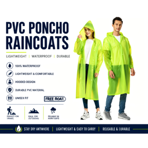 เสื้อกันฝนพีวีซีกันน้ำแบบใช้แล้วทิ้ง ขนาดฟรีไซส์ สำหรับกิจกรรมกลางแจ้ง ใช้ได้ 20 ครั้ง - Product Image 3