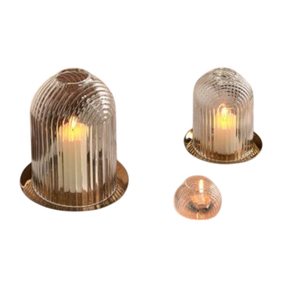 Support de bougie industriel en verre cylindrique résistant à la chaleur, lanterne en métal pour décoration intérieure, porte-bougie votif, support de bougie pilier - Product Image 6