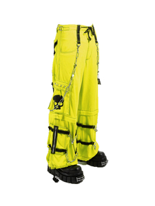 Pantalon Harem Gothique pour Homme Gris, Jaune, Blanc avec Imprimé Crâne, Multiples Poches, Fermeture à Cordon Chaîne, Taille Haute - Product Image 5