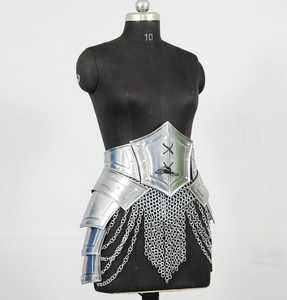 Placa de armadura de acero inoxidable plateada con malla de eslabones, accesorio de moda, artesanía metálica ponible - Product Image 3