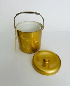Premium Gold Metal <b>Ice</b> Bucket With Lid <b>Tong</b> And Handle Perfect For Party Serving And Stylish Home Bar Decor Wholesale From India - Product Image 1
