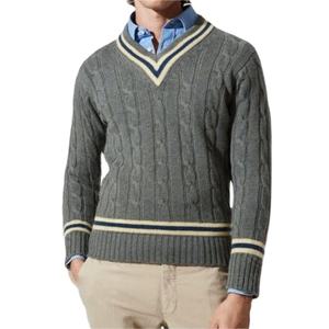 เสื้อคริกเก็ตแบบใหม่ แฟชั่นใหม่ ระบายอากาศได้ดี เสื้อคริกเก็ตถักลายเคเบิ้ล สำหรับฤดูใบไม้ร่วงและฤดูหนาว เสื้อคริกเก็ตถักลายเคเบิ้ล ขายส่ง - Product Image 2