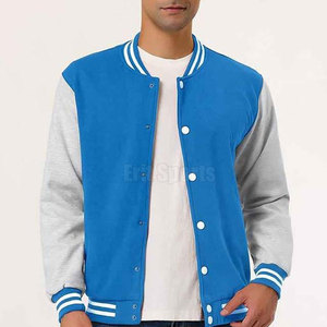 Cotton/Polyester Men's Letterman Jacket with <b>Stand</b> Collar and Front Logo Eco-Friendly & Breathable Casual Winter Jacket - Product Image 3