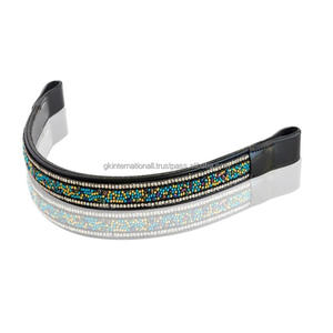 Meilleure qualité Top vendeur 100% cuir véritable cheval équestre perlé sourcil bande fabricant en gros toutes les tailles disponibles - Product Image 2