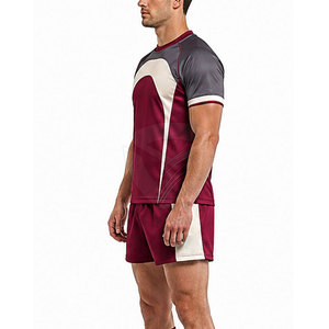 Ensemble maillot et short de rugby pour homme, manches courtes, tissu léger, coutures durables et style vêtements d'équipe sportive - Product Image 5