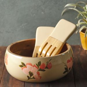 Hermosa Frutera de Madera Natural con Diseño Artesanal Rústico Hecho a Mano - Product Image 1