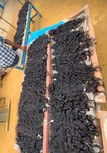 Meilleure offre haute vente extensions de cheveux crus humains indiens naturels bouclés directement de l'usine cheveux vierges non traités prix le plus bas - Product Image 3