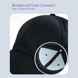 Gorras de Béisbol de Tela de Rizo de Algodón, Nueva Moda Unisex, Visera Curva con Correa Ajustable en Combinación de Colores Azul Gris - Product Image 2