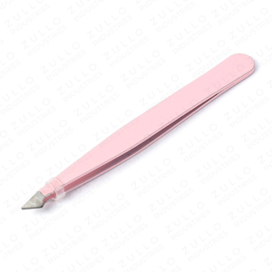 High Quality Stainless Steel Slant Tip Eyebrow Tweezers Private Label OEM Beauty Grooming Dressing <b>Tool</b> - Product Image 5