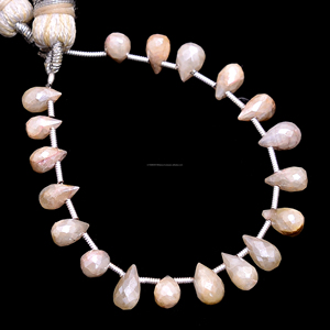 Slimanita de melocotón Natural Premium, forma de lágrima facetada, 6x4mm, 4 pulgadas, hebra de piedras preciosas para la fabricación de joyas - Product Image 1